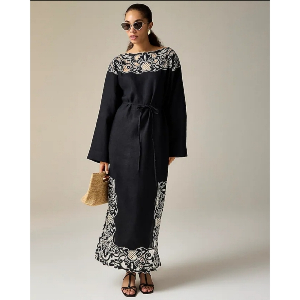 J.Crew Linen Cutwork Tunic Dress - Picture 2 of 12